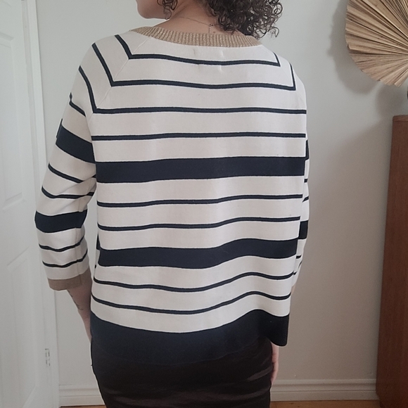 MASSIMO DUTTI COTTON & CASHMERE 3/4  SLEEVE SWEATER   *FITS M/L - Picture 4 of 6